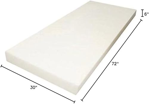 Miniatura 3 de Mybecca Cojín de espuma para tapicería de alta densidad de 2 x 24 x 72 pulgadas (reemplazo de asiento, hoja de tapicería, acolchado de espuma)