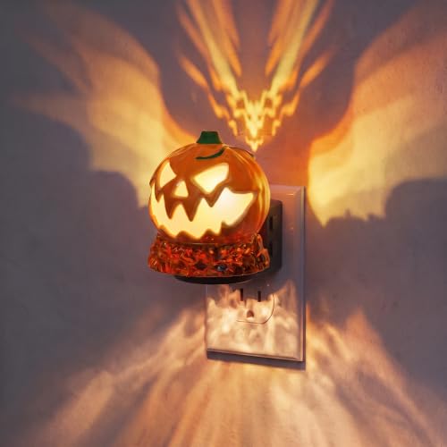 Image of JandCase Halloween Night Light, RGB Color Night Lights Plug into Wall | Cute & Funny Pumpkin Projector Night Light for Kid, with Dynamic RGB Running\Jumping Light for Halloween Party Decor
