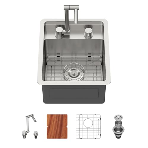 13 Inch Outdoor Kitchen Sink With Faucet and Cover
