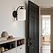 Phaosio Wall Sconces Lights Lamp for Bedroom Bathroom, Modern Vanity Light Fixtures, Matte Black Farmhouse Wall Mount Lighting Lanterns with Glass Shade for Living Room Mirror Hallway Kitchen