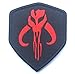 Produktbild Ohrong Bounty Hunter Stickerei Sheild Tactical Patch Mandalorian Bantha Skull Boba Fett Badge Armband Emblem Morale Applikation (schwarz)