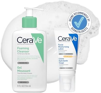 CeraVe Morning Face Routine for Oily Skin, Foaming Cleanser 236ml...