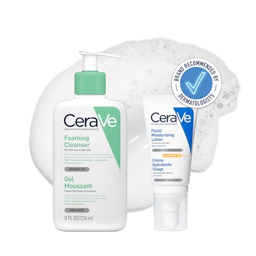 CeraVe Morning Face Routine for Oily Skin, Foaming Cleanser 236ml...