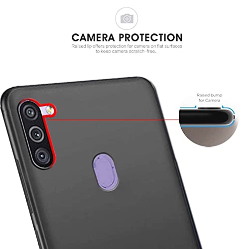 Image of Mobile Back Cover Case for Samsung Galaxy A11 (Silicone Case|CameraProtection|Black SC1510)