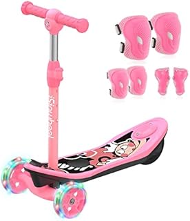 isinwheel Mini Pro Electric Scooter for Kids Ages 3-12, 3-Wheel Kids Electric Scooter for Kids with Long Battery Life, Flashing LED Wheels, 3 Adjustable Height