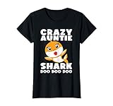 Womens Crazy Auntie Shark Doo Doo Doo Aunt Design T-Shirt