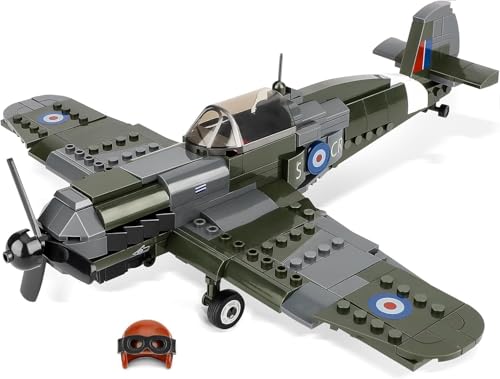 QLT WW2 Spitfire Combatiente Avión Bloques de Construcción Bloques de Construcción, City Avión Regalos para Adultos a partir de 6 – 18 Niños Años WW2 SetCollectors 290PCS