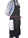 DingSay Trendy Denim Apron with Pockets, Mens Womens Professional Black Kitchen Bib Apron for Chef Cooking Grill BBQ, with Towel Loop and Adjustable Neck Straps