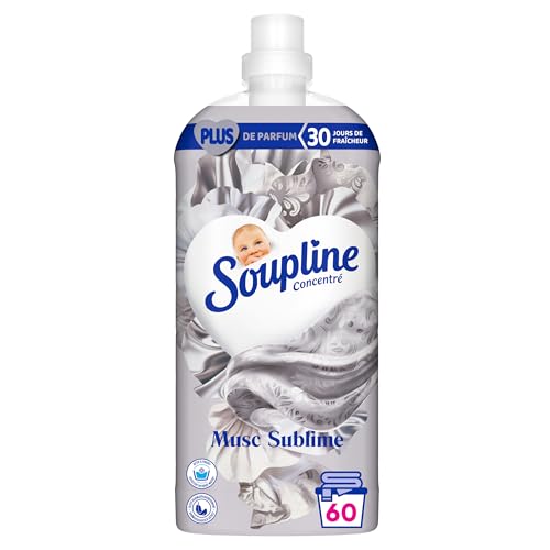 SOUPLINE - Adoucissant Concentré Ultra Sublime Musc - Parfum 3D Sublime Musc - Fraîcheur 30 Jours - Grand Format 1,26L