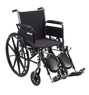 Drive Medical Cruiser III Light Weight Wheelchair with Flip Back Removable Arms, Full Arms, Elevating Leg Rests, 16'' Seat