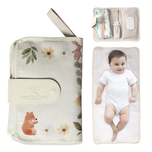 Image of Portable Baby Diaper Changing Pad – Waterproof, Lightweight, & Foldable with Built-in Pillow | Perfect Travel Changing Mat for Baby Diaper Bag | Easy-to-Clean Portable Changing Station for On-the-Go