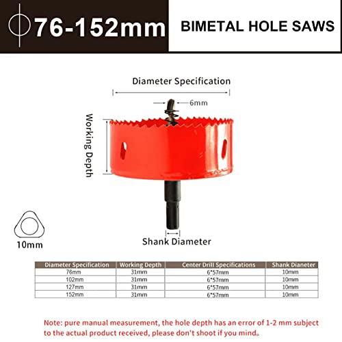 Esuphands 6"Hole Saw With Arbor Mandrel,Hss Bi-Metal & Heavy Duty Steel Design, For Metal,Stainless Steel,Cornhole Boards,Drywall,Plastic,Brass,Aluminum,Iron And Wood (152Mm) #TOP1