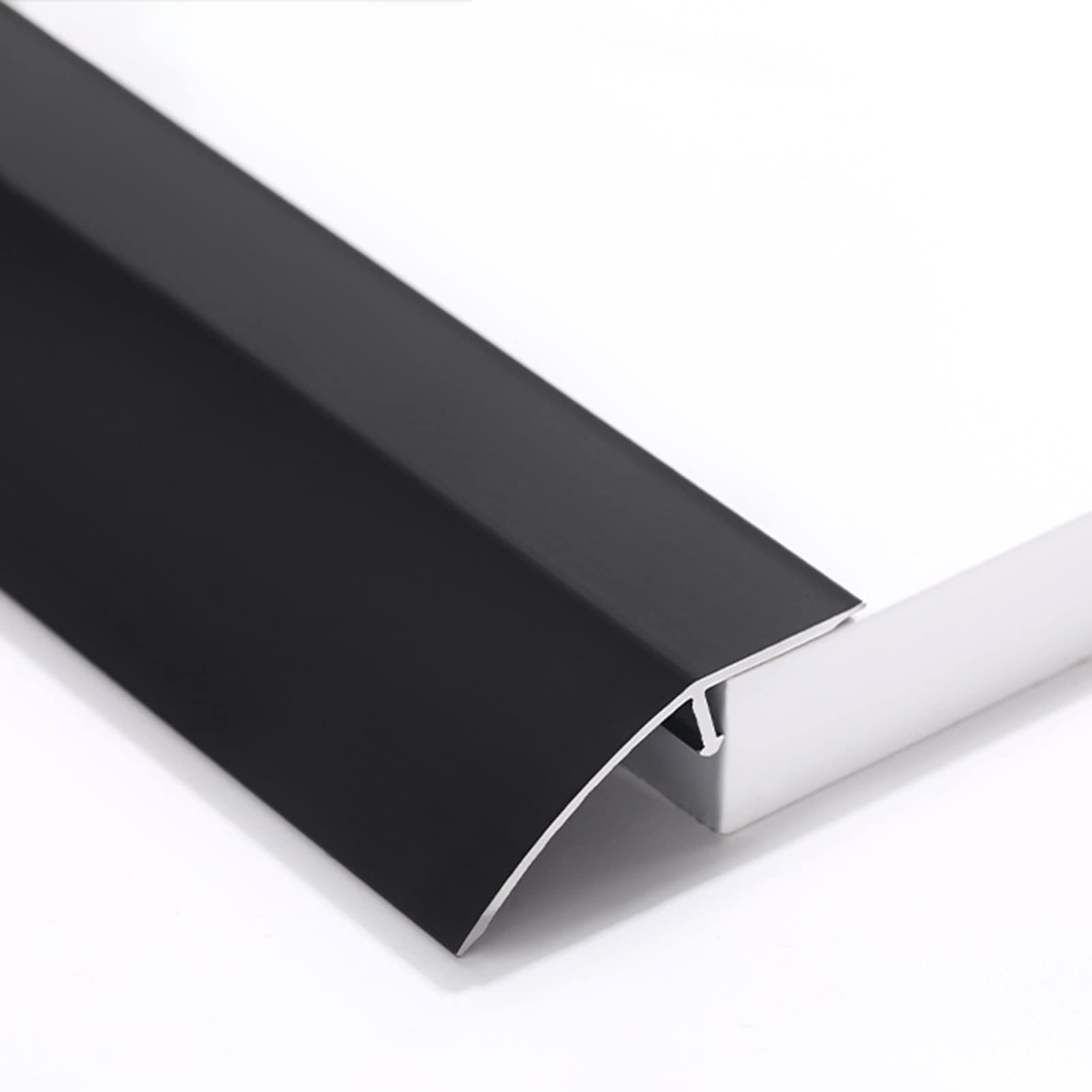 Remys Black Edging Trim Strip Wood To Tile,Transition Strip Flooring Transition Strips Carpet To Wood, Edge Decoration Wood To Laminate, Cuttable & Dirt-Resistant(Black)
