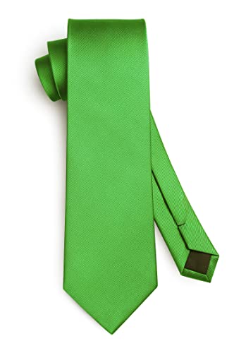 Image of HISDERN Mens Ties Solid Color Ties for Men Formal Necktie with Pocket Square Set Satin Silk Neck Tie Handkerchiefs Set