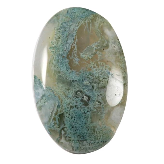 Piedra preciosa de ágata musgosa natural en cabujón de 48,25 ct