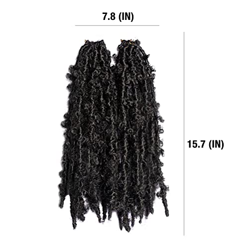 Darling Butterfly Locs 6X Crochet Hair Extensions (3 Packs, 2X Per Pack), Pre-Twisted Natural Black Soft Texture, Pre Looped Distressed Locs, 12 Inch, 1B #TOP5