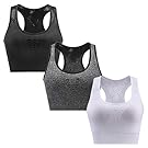 CLUCI Sports Bras for Women High Impact Support Workout Racerback Seamless Gym Activewear Running Padded Fitness Yoga 3 Pack