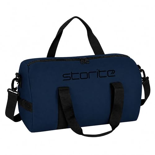Image of Storite Nylon 43 Cm Imported Multi Purpose Travel Duffle Bag for Women with Dry and Wet Pocket, Lightweight Waterproof Backpack Carry Luggage Bag (Blue, 43x20x24cm)