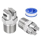 M METERXITY 2-Pezzi Ugello a Ventaglio Piatto, 65 Gradi 1/4BSPT Maschio Acciaio Inossidabi...