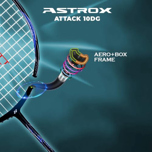 Image of Yonex Astrox Attack 10DG Ultra Strong| Made with Japanese Graphite|Strung Badminton Racquet with Full Cover (80 Grams - 32 Lbs, Silver)