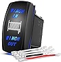 Nilight 90005B Momentary Laser Rocker Switch 7Pin Winch in Winch Wiring Harness Kit 20A/12V 10A/24V Switch Jumper Wires Set,2 Years Warranty , Blue