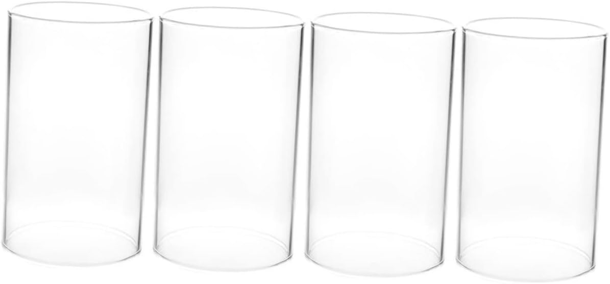 MAGICLULU Simple Candle Cup Covers 4pcs Glass Candle Lampshade Chimney Shade Tube Cover
