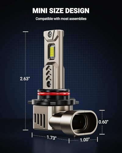 Image of SEALIGHT L2S 9012 LED Light Bulbs, 10X 45000LM Super Brighter 6500K Cool White, 9012 /HIR2 LED Bulb with 25000RPM Fan, 1:1 Mini Size, 70000Hrs Long Lifespan with IP68, Plug N Play, Pack of 2