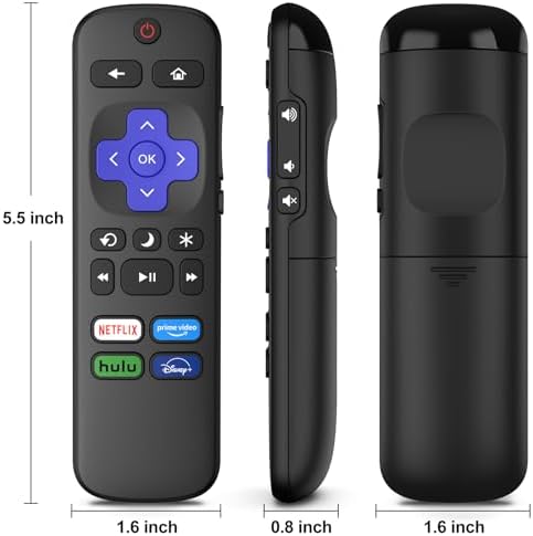 Replacement Remote Control for Roku TV, Compatible for TCL Roku/Hisense Roku/Onn Roku/Sharp Roku/Element Roku/Westinghouse Roku/Philips Roku/Sanyo Roku Smart TVs (Not for Roku Stick,Box and Players) — view 5