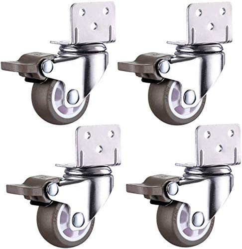Roulettes pour meuble 2 pouces avec frein support universel en L 120Kg