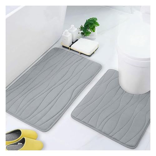 Luxury Flannel Memory Foam Bathroom Rug Set