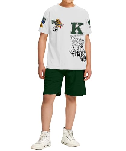 Image of KYDA KIDS Boys 100% Pure Cotton Premium Printed T-Shirt & Shorts Clothing Set | Soft Breathable Summer Wear | Stylish Casual Co-Ord Set for Boys