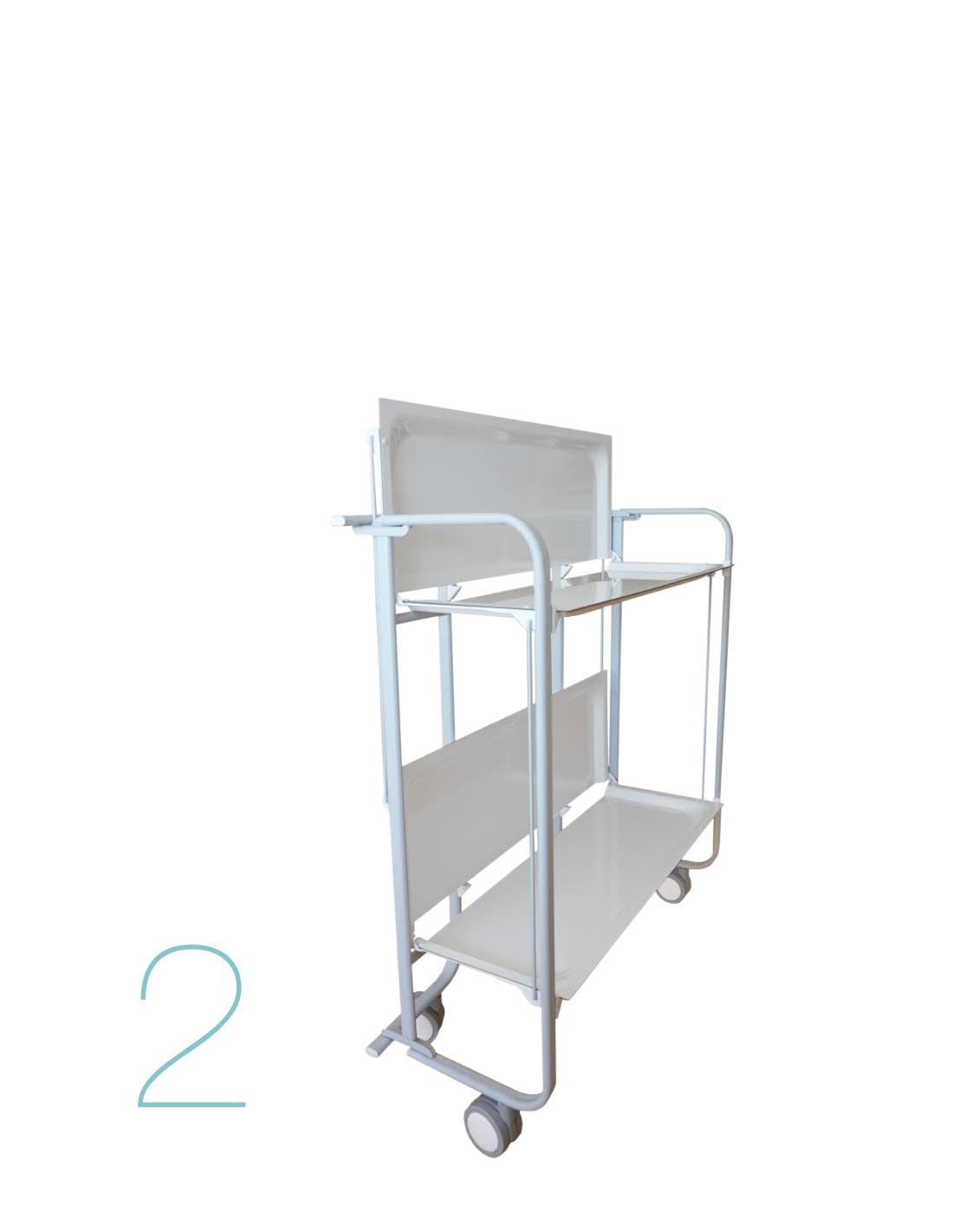 DON HIERRO Carrello da cucina pieghevole grigio con ruote BAUHAUS 2 ripiani