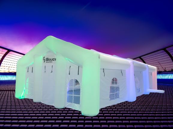 Large Inflatable Nightclub Cube Tent with LED Lighting...