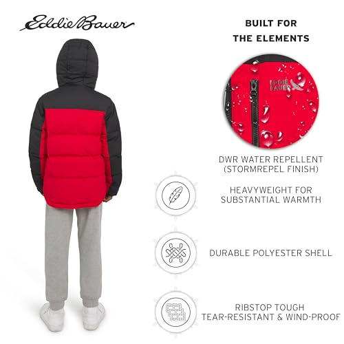 Eddie Bauer Boys' Classic Heavyweight Faux Fur Lined Hooded Insulated Down Jacket3