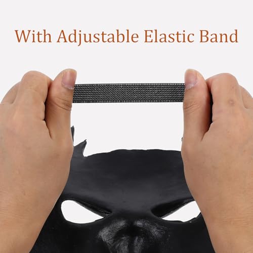 Masque de hibou noir en PU léger avec sangle de serrage élastique ajustable