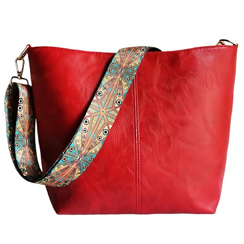 Image of Fashion Hobo Bags for Women Vegan Leather Crossbody Bag with Guitar Strap Shoulder Purses and Handbags