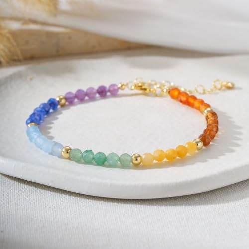 Image of Triple Threat Protection Anxiety Relief Gifts for Women,Natural Healing Crystal Bracelet Evil Eye Jewelry for Her Friends