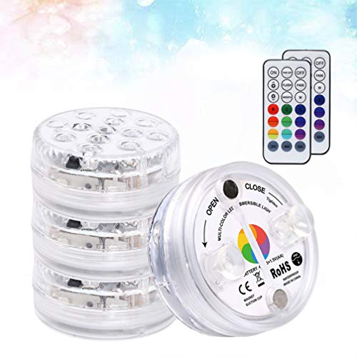 Mobestech 4 Pcs SubmersÃ­vel Luzes Led Com Controle Remoto Ã  Prova D 'Ãgua SubaquÃ¡tica Luzes Led