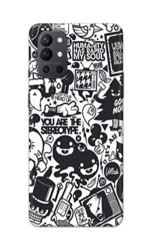 Image of Printed Hard Back Cover Case for OnePlus 9R 5G Back Cover (Mixed Cartoon) -203