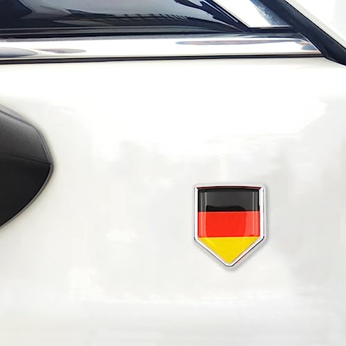 Image of Overdecor Germany Flag Decal Stickers Car Emblem German Car Accessories Decorations Chrome Shield Flag Sticker Decals for Cars Truck Vehicles, 2 Pack
