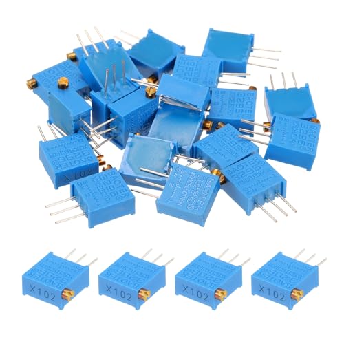 Image of sourcing map 20Pcs 1K Ohm Multiturn Trimmer Potentiometer, 3296X Side Adjustable Variable Resistor High Precision Potentiometer for Precision Circuit Adjustment, DIY Electronics Projects