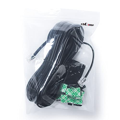 Ohcome Telephone Extension Cord 25 Feet Phone Cable With Standard Rj11 Plug, With 1 In-Line Couplers And 20 Cable Clip Holders - Black #TOP5