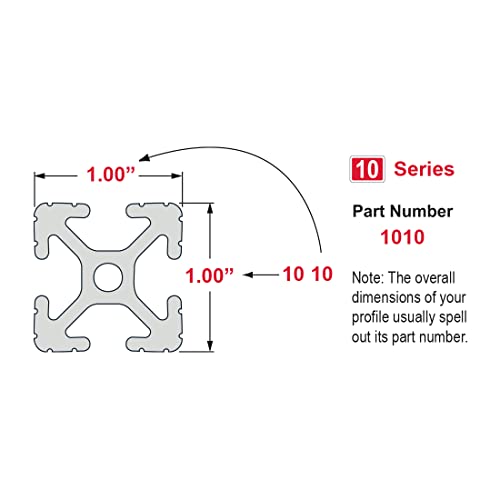 8020, 1010-Black, 10 Series 1 Inch X 1 Inch Black Anodized T-Slotted Aluminum Extrusion X 12 Inch Long Diy Extruded Linear Slot Bar Rail 80/20 #TOP5