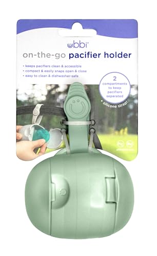 Porta-chupetas duplo Ubbi On-The-Go, Sage Green