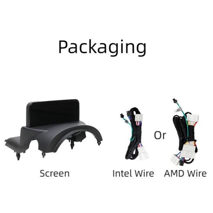 Components included in the VXDAS Ultra Mini Dashboard Screen package: screen unit, Intel wire, and AMD wire