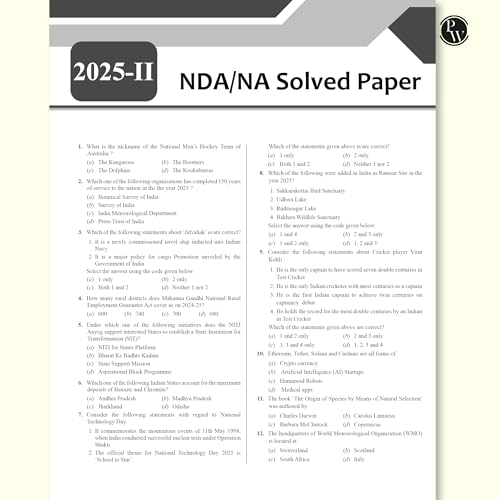 Image of PW Shaurya NDA Book 2026 - NDA /NA Combo Set of 4 Books | Mathematics, General Ability, Science, English, General Knowledge | 2025 Solved Paper | Chapterwise Theory & Practice for NDA 2025-26