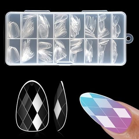 ZAHRVIA 120 Pcs Clear Almond Nail Tips Cover
