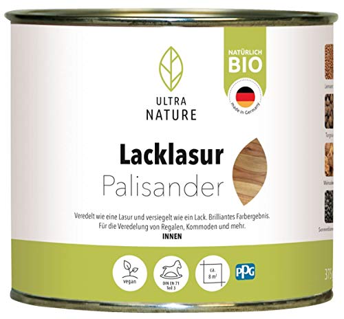 ULTRA NATURE Lacklasur 0,375L, Palisander, Vegan, Bio, Lösemittelfrei, Seidenglanzend, Holzlasur ULTRA NATURE Lacklasur 0,375L, Palisander, Vegan, Bio, Lösemittelfrei, Seidenglanzend, Holzlasur