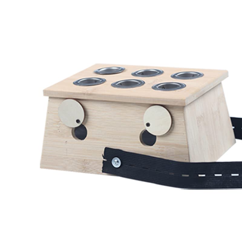 Moxibustion Box, 6 Single Hole Bamboo Moxibustion Box，Durable Moxa Stick Holder Moxibustion Tool with Good Insulation Ability Moxa Stick Burner Moxibustion Acupuncture Moxibuting (MB0006)