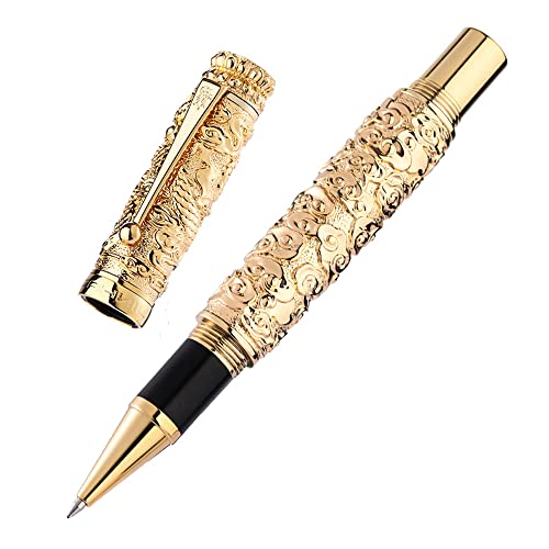 atokiss JinHao Vintage Dragon Metal Rollerball Pen Exquisita colección de bolígrafos con bolsa para bolígrafos, bolígrafos grandes y pesados Cover